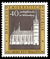 (1967-076) Марка Германия (ГДР) "Церковь в замке"    Реформы, 450 лет II Θ